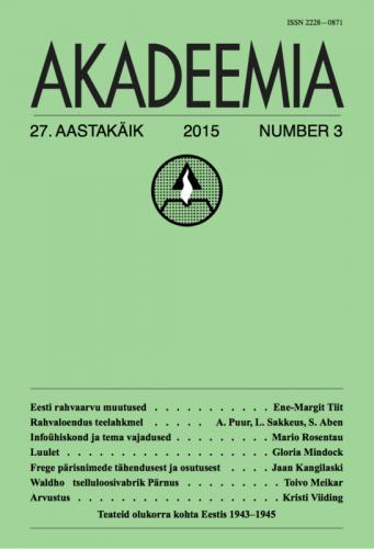 AKADEEMIA nr. 3 - 2015