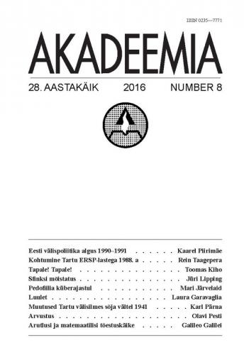 AKADEEMIA nr. 8 - 2016