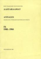 Eesti Teadusliku Seltsi Rootsis aastaraamat 9. Annales Societatis Litterarum Estonicae in Svecia 9