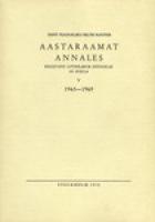 Eesti Teadusliku Seltsi Rootsis aastaraamat V. Annales Societatis Litterarum Estonicae in Svecia 5. 1965-1969. Universitas Tartuensis (Dorpatensis) A. D. MCMXIX condita. Liber semisaecularis