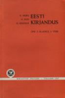 Eesti kirjandus III. ?•pik X klassile