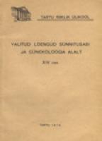 Valitud loengud sünnitusabi ja günekoloogia alalt XIV. Emaka verejooksud raseduse ja sünnituse ajal