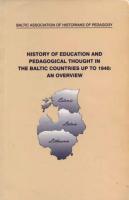 History of education and pedagogical thought in the Baltic countries up to 1940: an overview
