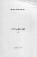 Institute of Geology: annual report 1996