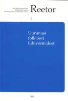 Uurimusi folkloori lühivormidest