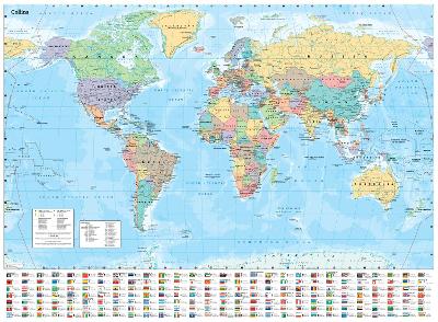 Collins World Wall Laminated Map