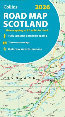2026 Collins Road Map of Scotland: Folded Road Map