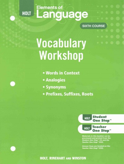 Holt Traditions Vocabulary Workshop: Vocabulary Workshop