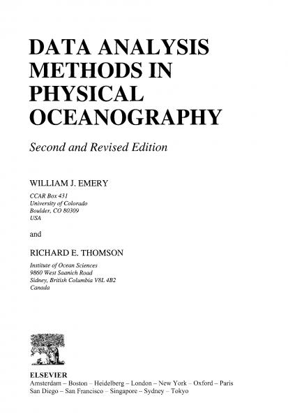 Data Analysis Methods in Physical Oceanography: Second and Revised Edition