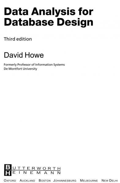 Data Analysis for Database Design