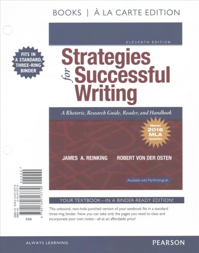 Strategies for Successful Writing: A Rhetoric, Research Guide, Reader and Handbook, MLA Update -- Books a la  Carte 11th ed.