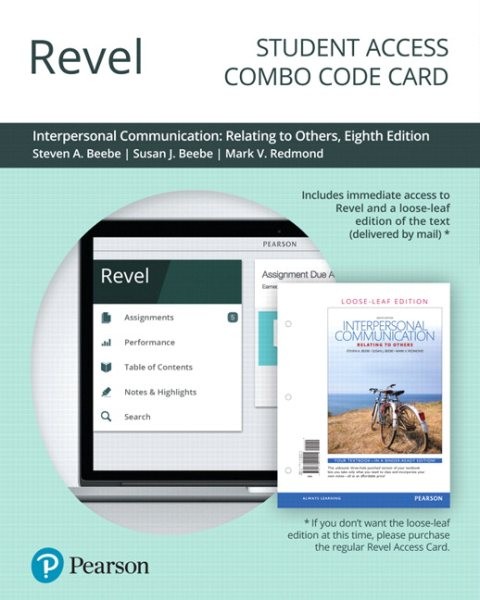 Revel for Interpersonal Communication: Relating to Others -- Combo Access Card 8th ed.