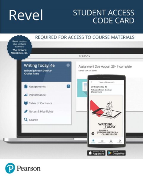 Revel for Writing Today Plus the Writer's Handbook -- Access Code Card 4th ed.