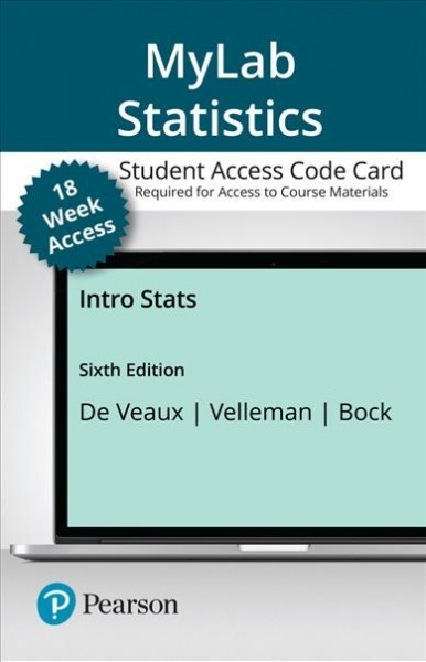 Mylab Statistics with Pearson Etext for Intro STATS -- 18 Week Access Card 6th ed.