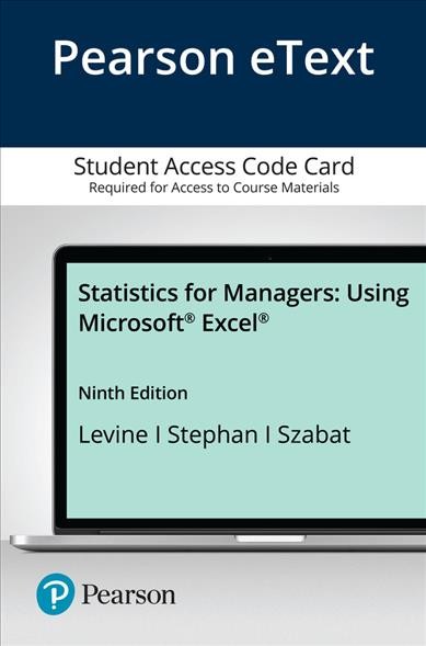 Statistics for Managers Using Microsoft Excel 9th ed.