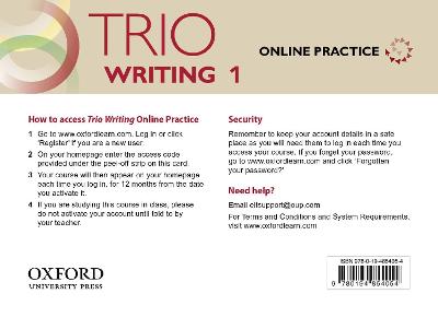 Trio Writing: Level 1: Online Practice Student Access Card: Building Better Writers...From The Beginning