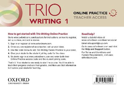 Trio Writing: Level 1: Online Practice Teacher Access Card: Building Better Writers...From The Beginning