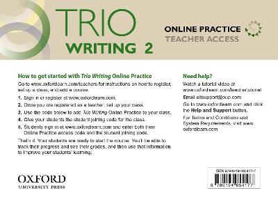 Trio Writing: Level 2: Online Practice Teacher Access Card: Building Better Writers...From The Beginning