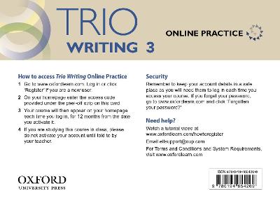 Trio Writing: Level 3: Online Practice Student Access Card: Building Better Writers...From The Beginning