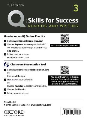 Q: Skills for Success: Level 3: Reading and Writing Teacher's Access Card 3rd Revised edition