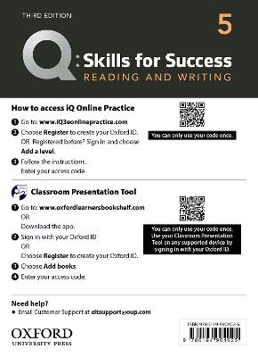 Q: Skills for Success: Level 5: Reading and Writing Teacher's Access Card 3rd Revised edition