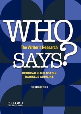 Who Says?: The Writer's Research 3rd ed.