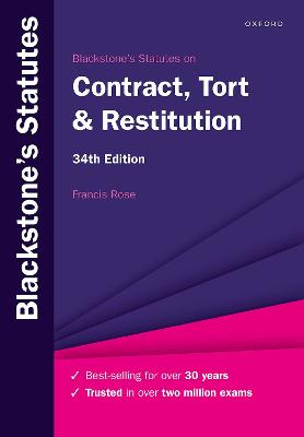 Blackstone's Statutes on Contract, Tort & Restitution 34th Revised edition