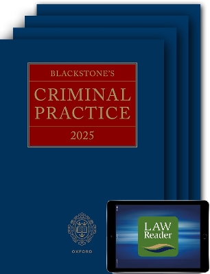 Blackstone's Criminal Practice 2025 (Digital Pack): Main Work, Supplements 13, and LawReader Access 35th Revised edition