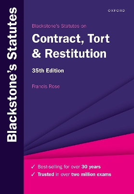 Blackstone's Statutes on Contract, Tort & Restitution 35th Revised edition