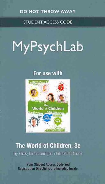 NEW MyPsychologyLab without Pearson eText -- Standalone Access Card -- for  The World of Children 3rd edition