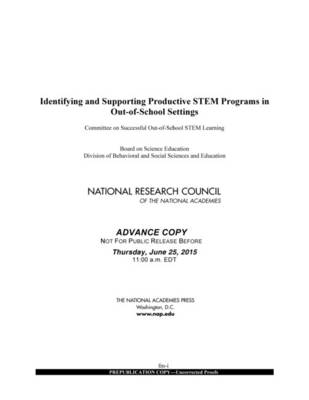 Identifying and Supporting Productive STEM Programs in Out-of-School Settings