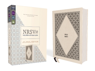 NRSVue, Holy Bible with Apocrypha, Journal Edition, Cloth over Board, Cream,  Comfort Print