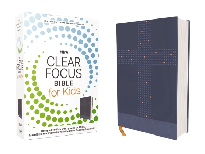 NIrV, Clear Focus Bible for Kids (Help Kids with ADHD or Dyslexia Read with  Confidence), Leathersoft, Blue