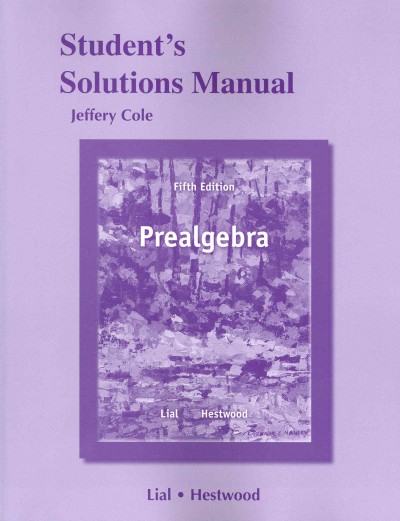 Student's Solutions Manual for Prealgebra 5th edition