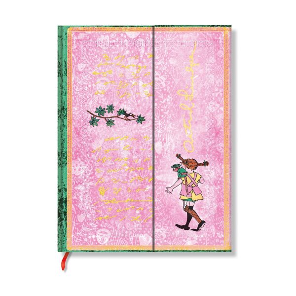 Astrid Lindgren, Pippi Longstocking (Embellished Manuscripts Collection)  Midi Lined Hardcover Journal (Wrap Closure)