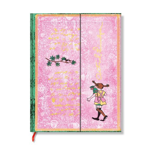 Astrid Lindgren, Pippi Longstocking (Embellished Manuscripts Collection)  Midi Unlined Hardcover Journal (Wrap Closure)
