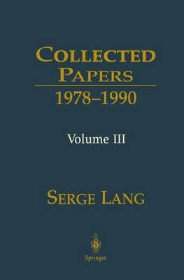 Collected Papers III: 1978-1990 2000 ed., v. 3