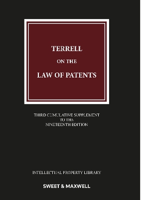 Terrell on the Law of Patents 3rd Supplement 19th edition