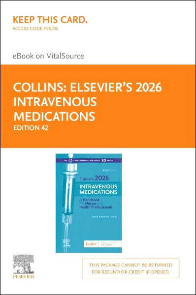 Elsevier 2026 Intravenous Medications -Elsevier E-Book on       Vitalsource  (Retail Access Card) 42nd edition