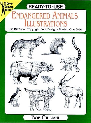 Ready-to-Use Endangered Animals Illustrations: 96 Different Copyright-Free Designs Printed One Side