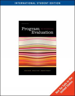 Program Evaluation: An Introduction, International Edition 5th edition