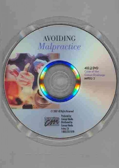 Avoiding Malpractice: Case of the Green Drainage (DVD) New edition