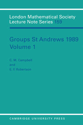 Groups St Andrews 1989: Volume 1
