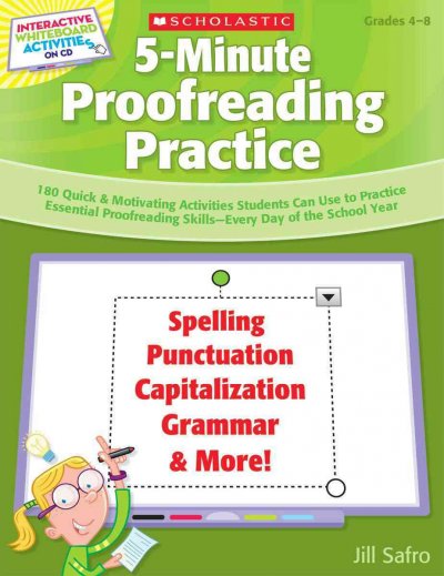 Interactive Whiteboard Activities: 5-Minute Proofreading Practice: 180 Quick & Motivating Activities Students Can Use to Practice Essential  Proofreading Skills--Every Day of the School Year