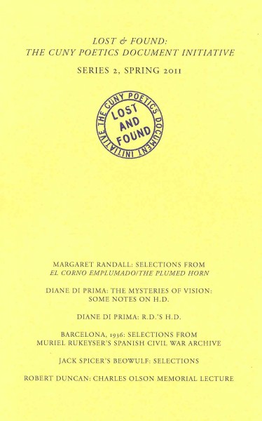Lost & Found: The CUNY Poetics Document Initiative, Series II Annotated edition