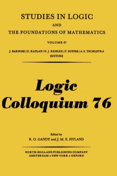 Provability, Computability and Reflection: Proceedings 1976, Volume 87