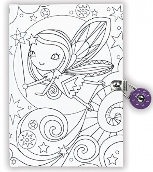Fairy Color-In Locked Diary