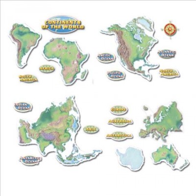 Continents of the World Bulletin Board Set