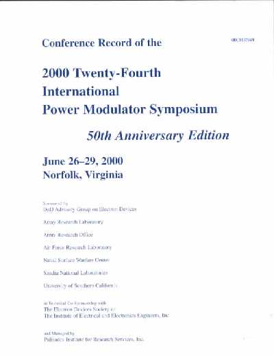 2000 24th International Power Modulator Symposium 2000, 24th International ed.