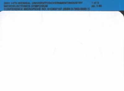 University/Government/Industry Microelectronics Symposium, 2001, 14th Biennial